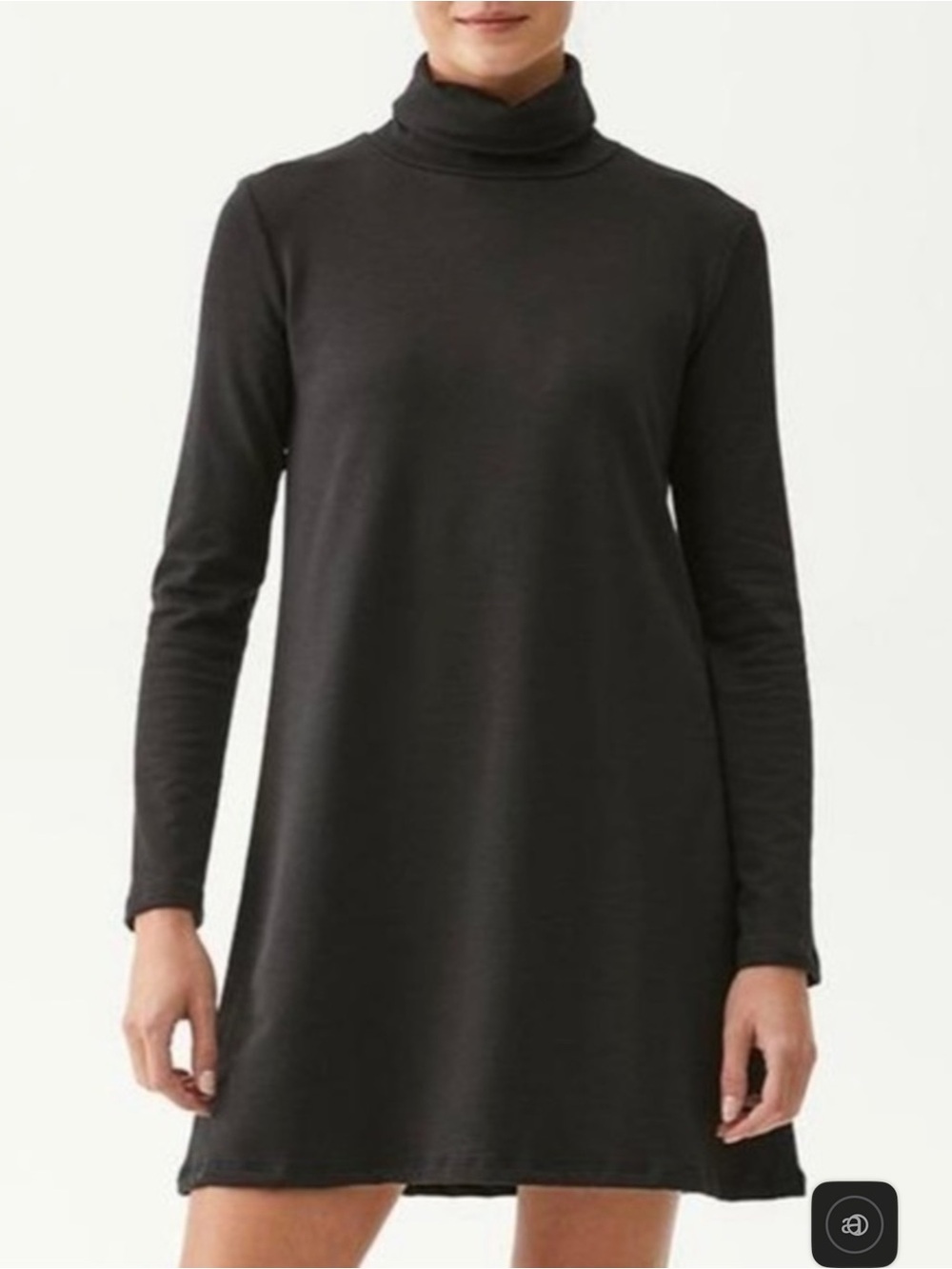 Michael Stars Black Long-Sleeve Turtleneck Midi Dress